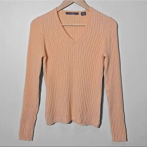 Folio New York Cashmere Cable Knit Sweater Preppy Size S